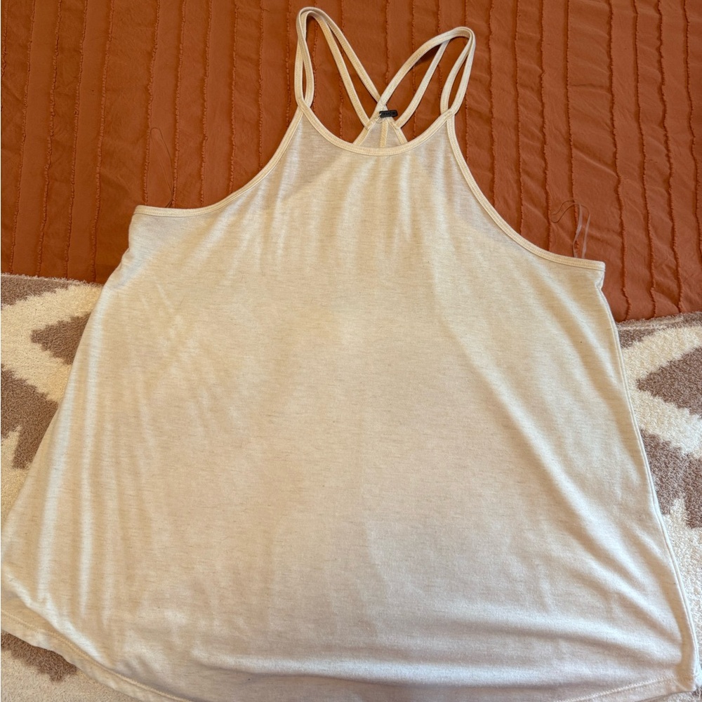 Cream Flowy Halter Tank